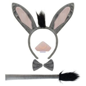 6536 4 Pcs Donkey Costume Accessory Set Donkey Ears Headband